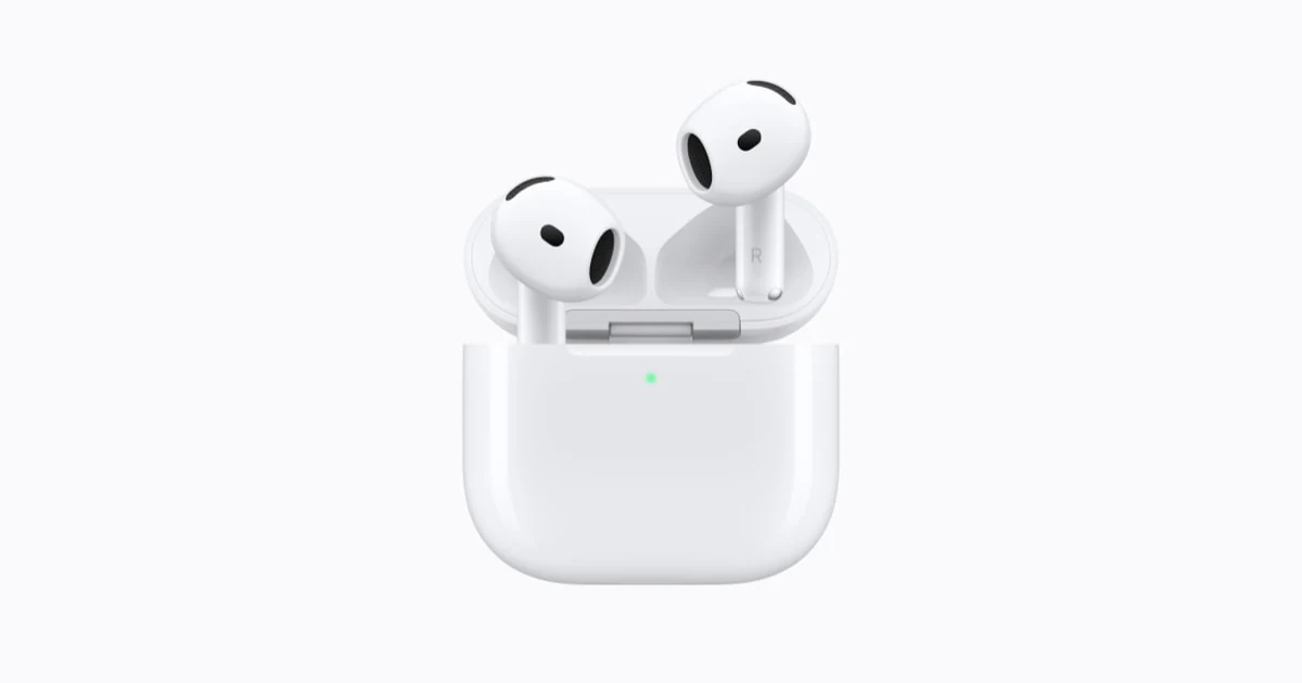 Apple 官方配图：AirPods 5 耳机及充电盒