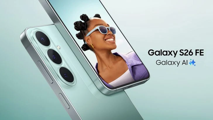 三星官方配图：Galaxy S26 FE 的机身正面与背面